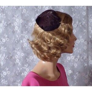 Vintage 50s Hat 1950s Feather Hat with Veil Dramatic Pinup Cocktail Film Noir